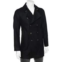 Gucci Black Wool Double Breasted Coat S