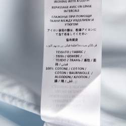 مملوكة مسبقًا قميص غوتشي قطن أزرق فاتح ياقة مزينة حلية نمر مقاس وسط (ميديوم)