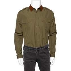 Olive green hot sale gucci shirt