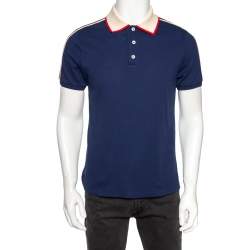 GG Cotton Blend Polo Shirt in Blue - Gucci