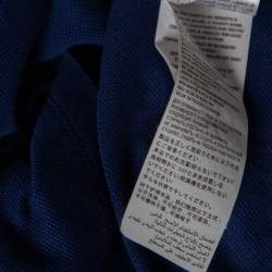 Gucci Blue Cotton Pique Web Stripe Logo Trimmed Polo T-Shirt L
