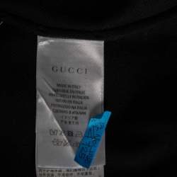 Gucci Black Cotton Pique Embroidered Collar Detailed Polo T-Shirt L