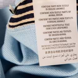 Gucci Blue Cotton Pique Embroidered Logo Patch Detailed Polo T-Shirt M