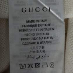 Gucci White Cotton Pique Contrast Collar Logo Strip Detail Polo T-Shirt L