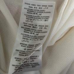 Gucci White Cotton Pique Contrast Collar Logo Strip Detail Polo T-Shirt L
