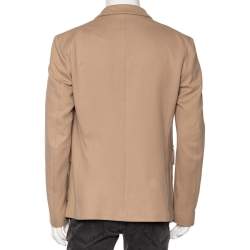مملوكة مسبقًا Gucci Beige Cotton Knit Pocketed Single Breasted Blazer XL