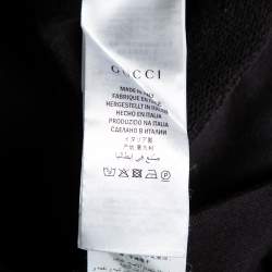 Gucci Black Cotton Blind for Love Tiger Patch Hoodie XS