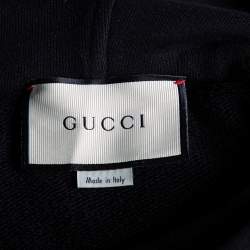 Gucci Black Cotton Blind for Love Tiger Patch Hoodie XS