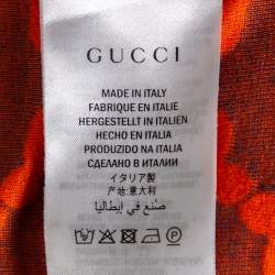 Gucci Navy Blue & Orange Monogram Chenille Zip Front Jacket L