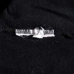 Gucci Black Cotton Knit Web Stripe Detail V-Neck t-Shirt L