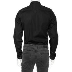 مملوكة مسبقًا Gucci Black Cotton Button Front Slim Fit Shirt M