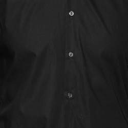 مملوكة مسبقًا Gucci Black Cotton Button Front Slim Fit Shirt M