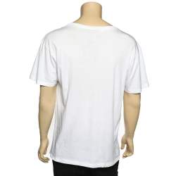 Gucci White Cotton Logo Printed Crewneck T-Shirt M