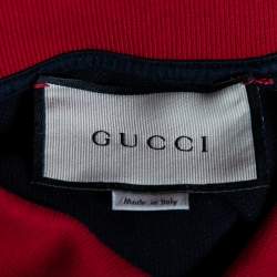 Gucci Navy Blue Cotton Pique GG Embroidered Polo T-Shirt XL