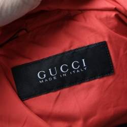 Gucci Orange Synthetic Concealed Hood Detail Windbreaker Jacket L