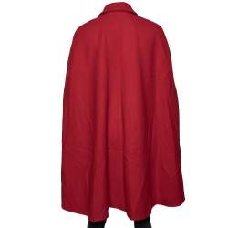 Gucci Red Wool Tiger Button Down Detailed Cape L