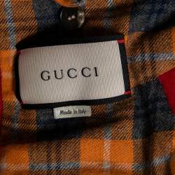 Gucci Red Wool Tiger Button Down Detailed Cape L