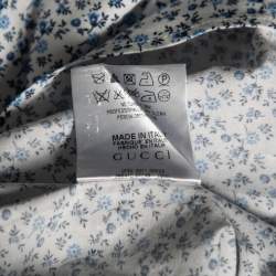 Pre Owned قميص بكم طويل غوتشي طباعة موردة أبيض مقاس كبير - لارج