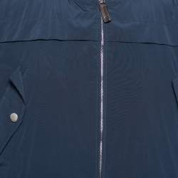 Gucci Navy Blue Diamante Nylon Bomber Jacket M