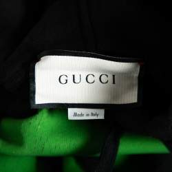 Gucci Black and Green Mask Cotton Graphic Print Hoodie XS