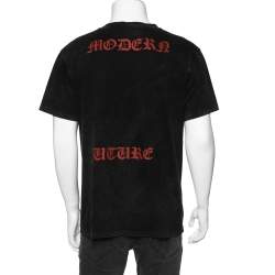 Gucci Black Cat Applique Cotton Short Sleeve Crewneck T-Shirt M