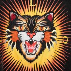 Gucci Black Cat Applique Cotton Short Sleeve Crewneck T-Shirt M