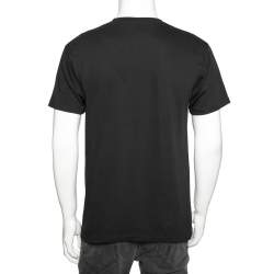 Gucci Black Cotton Foil Logo Printed Short Sleeve T-Shirt XS