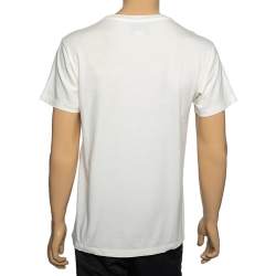Pre Owned Gucci Off White Cotton Tiger Sprovveduta Età Printed Short Sleeve T-Shirt S