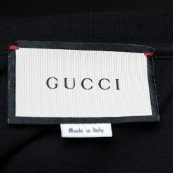 Gucci Black Cotton Gucci Logo Crew Neck Short Sleeve T-Shirt S