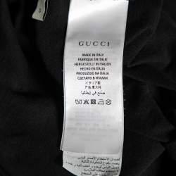 Gucci Black Cotton Logo Printed Crew Neck Short Sleeve T-Shirt S