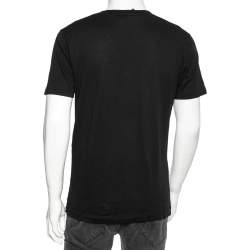 Gucci Black Cotton Logo Printed Crew Neck Short Sleeve T-Shirt S
