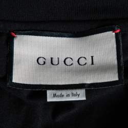 Gucci Black Cotton Logo Printed Crew Neck Short Sleeve T-Shirt S