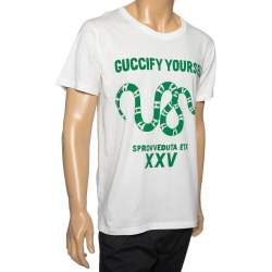 Gucci White Cotton Guccify Yourself Printed Crew Neck T-Shirt S