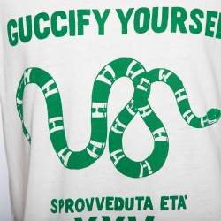 Pre Owned Gucci White Cotton Guccify Yourself Printed Crew Neck T-Shirt S