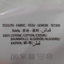 Pre Owned تي شيرت غوتشي قطن أبيض طباعة شعار الماركة برقبة عريضة مقاس صغير ( سمول )