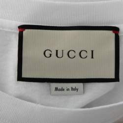 Gucci White Cotton Snake Ring Printed Crew Neck T-Shirt S