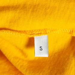Pre Owned Gucci Yellow Snake Logo Printed Cotton Short Sleeve T-Shirt S
