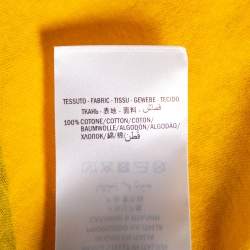 Pre Owned Gucci Yellow Snake Logo Printed Cotton Short Sleeve T-Shirt S