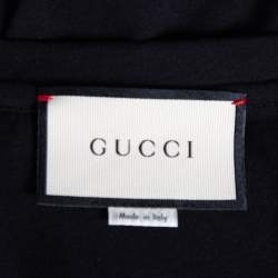 Gucci Black L’Aveugle Par Amour Tiger Embroidered Cotton T-Shirt S
