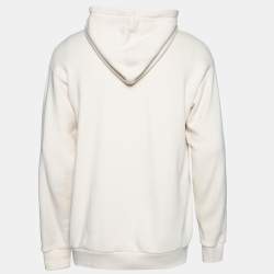 Gucci Cream Terry Knit Pearl Logo Hoodie M