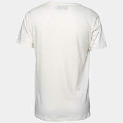 مملوكة مسبقًا Gucci Cream Cotton Logo and Cities Printed Crewneck Short Sleeves T-Shirt S