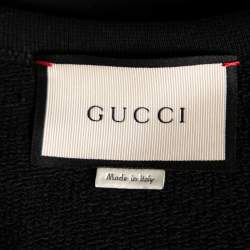 Gucci Black Terry Knit Panther Applique Sweatshirt S