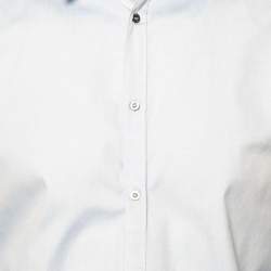 Gucci Blue Cotton Snake Embroidered Collar Duke Shirt XL 