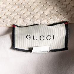 Gucci Cream Knit GG Patch Braided Trim Track Jacket XL