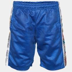 Gucci Blue Perforated Magnetismo Net Shorts M