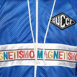Gucci Blue Perforated Net Magnetismo Jacket S