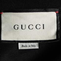 Gucci Black Cotton Logo Printed Crew Neck Short Sleeve T-Shirt L