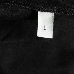 Gucci Black Cotton Logo Printed Crew Neck Short Sleeve T-Shirt L
