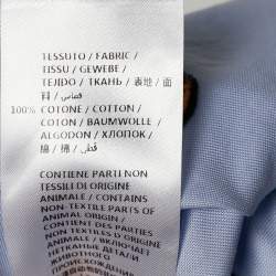 Pre Owned Gucci Pale Blue Cotton Tiger Embroidered Bowling Shirt XL