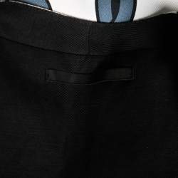 Gucci Black Linen & Silk Paneled Button Front Vest M